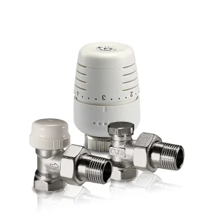 Kit robineti radiator 1/2" coltar cu O-ring (tur+retur+cap)
